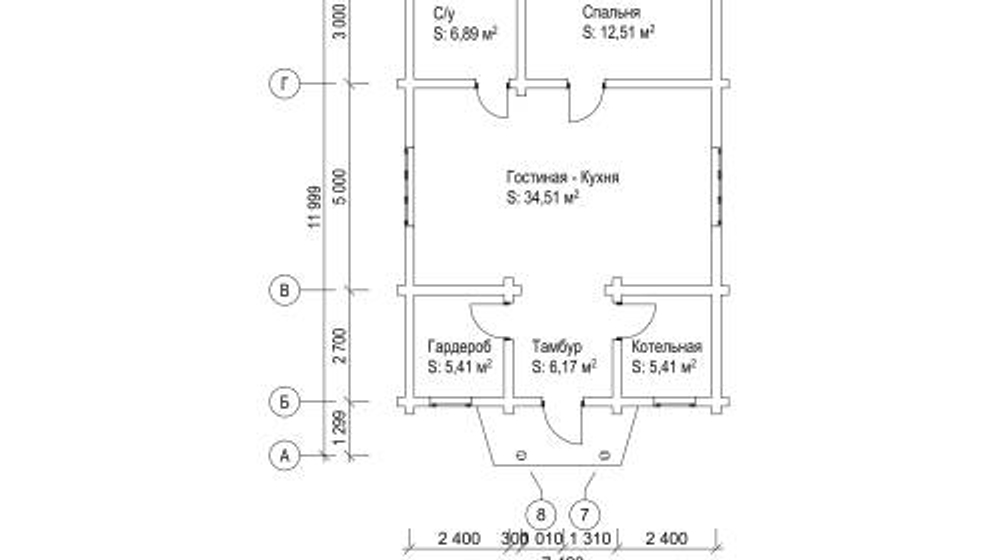 Проект Дома 83кв. м из бруса Д-41