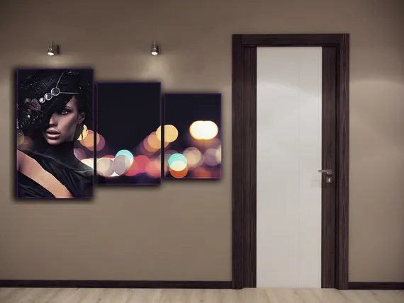 Модульная картина "Девушка в шляпе"