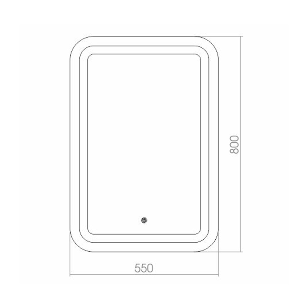 Зеркало AZARIO Мальта-8 550х800 c подсв и диммер, bluetooth, подогрев,сенсорный выключатель 145344