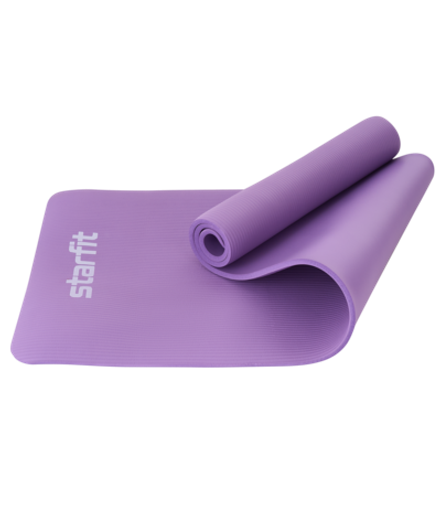 Коврик для йоги и фитнеса FM-301, NBR, 183x61x1,0 см, фиолетовый пастель