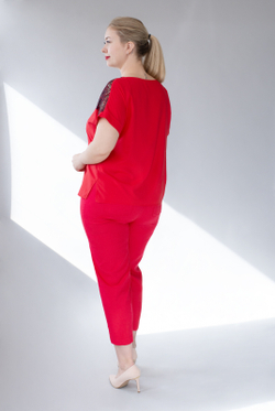 Брюки зауженные 3252АЕ, красный #38К023252АЕ