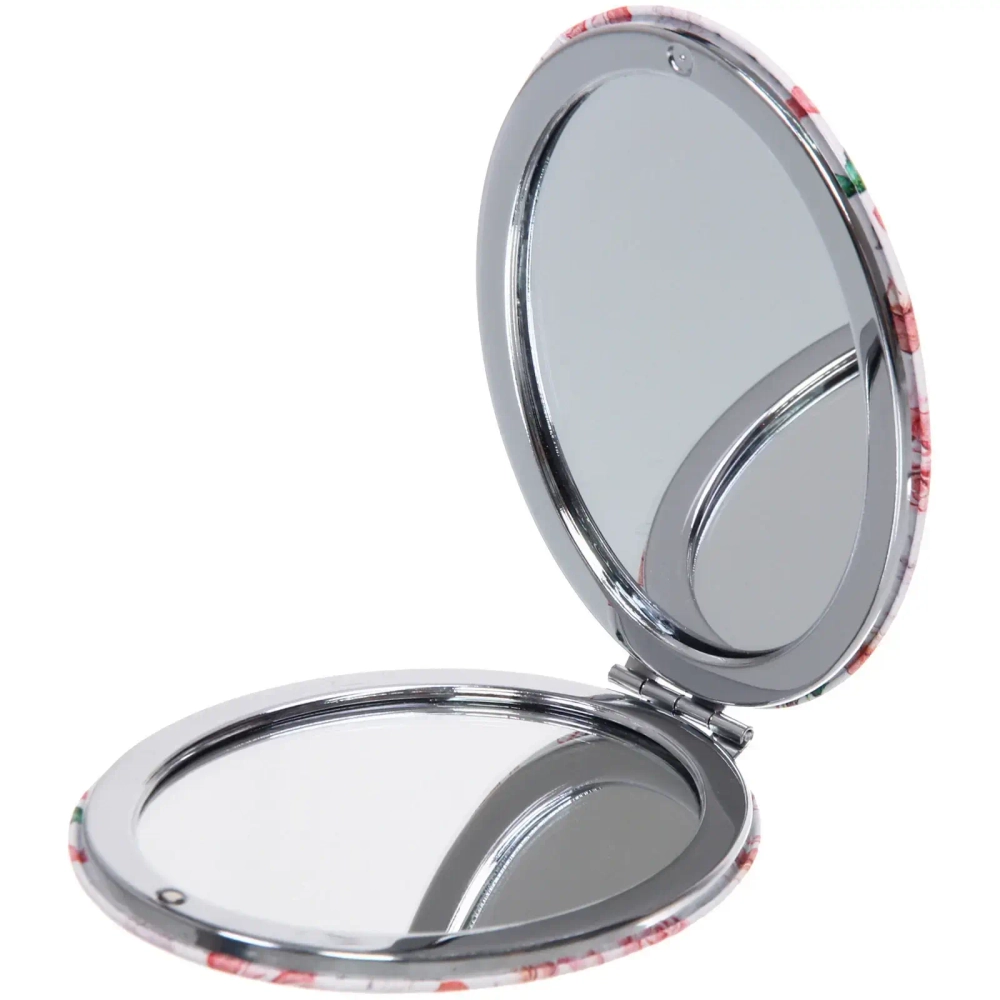 Зеркало косметическое двойное «ФРАТЕЛЛИ», розы, 6,5*8,5см (пакет с подвесом)