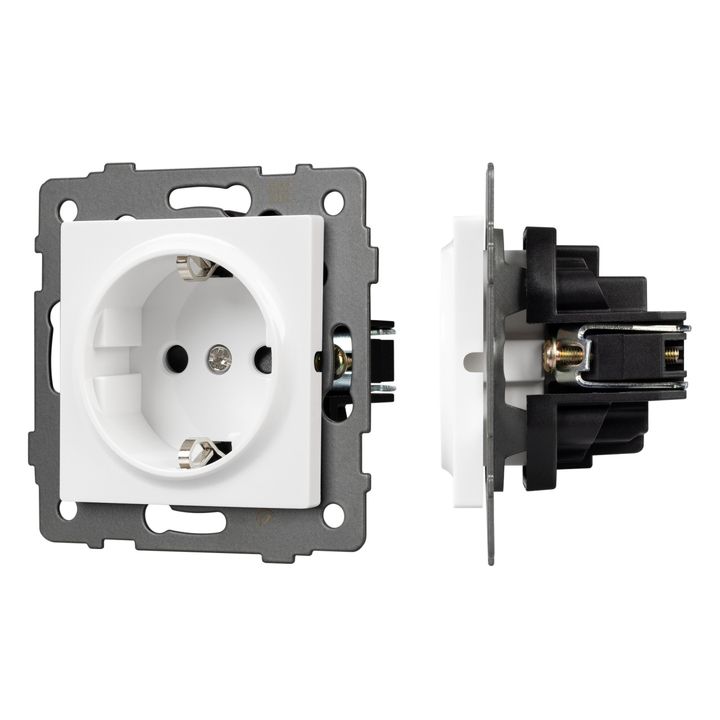 Механизм электрической розетки SCT-MEU1-PL-WH-V (250V, 16A) Arlight 049814