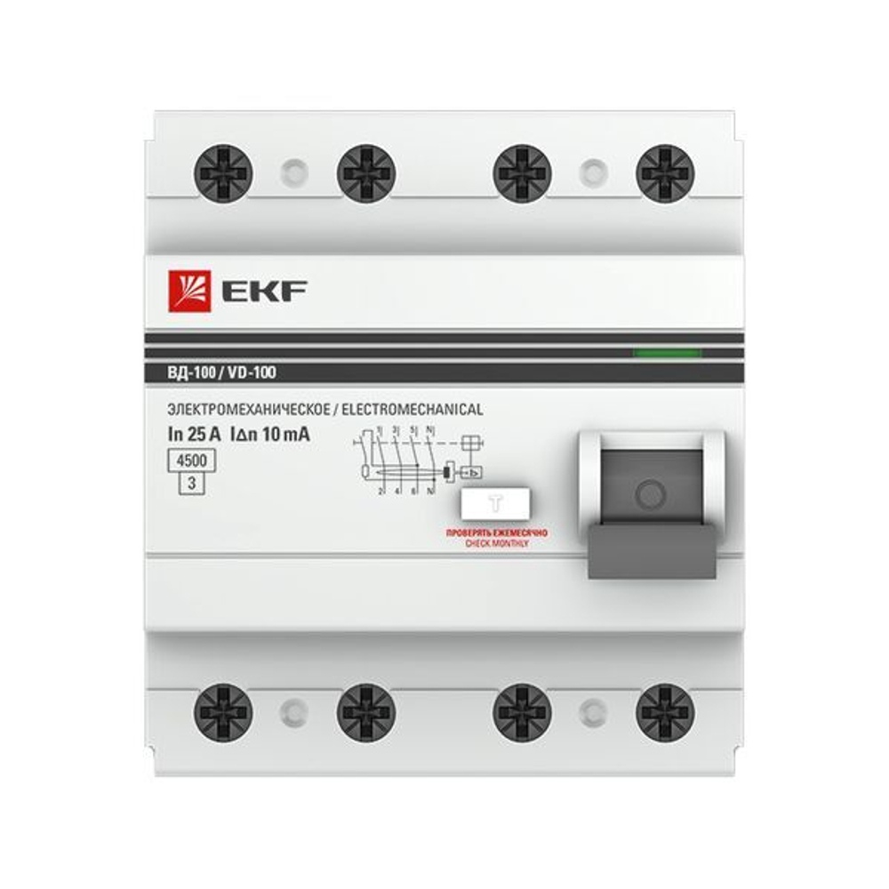 Устройство защитного отключения ВД-100 4P 50А 30мА тип АС эл-мех EKF PROxima