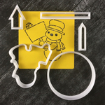 Снеговик №10 с табличкой 3D открытка