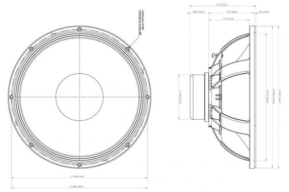 EighteenSound 18NLW9400/8 неодимовый динамик, диаметр 18 дюймов, 1200Вт