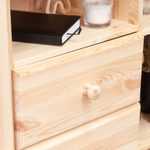 Шкаф-витрина 2 двери 4 ящика Бритта из массива сосны, 113х32х128 см, в прозрачном лаке