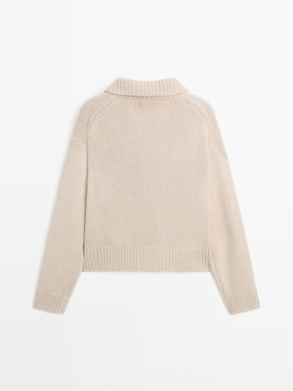 Massimo Dutti Кардиган из смесовой шерсти с пуговицами в форме рога, норка