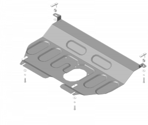 Усиленная защита Motodor картера двигателя, кпп. 2 мм, сталь. для Toyota Vitz 2005-2010 арт.72543