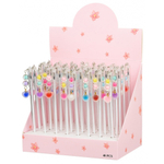 Ручка шариковая, Basir, синие чернила, серия "Сердце", цветной корпус подвеской, 40 шт