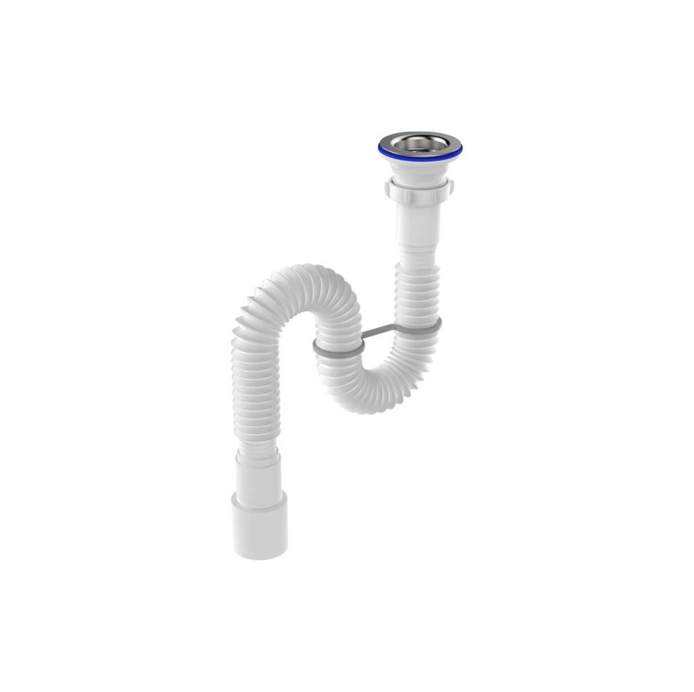 AGUANT Гофросифон 1 1/4"х40/50 удлиненный с нержавеющей решеткой F213-20-MR