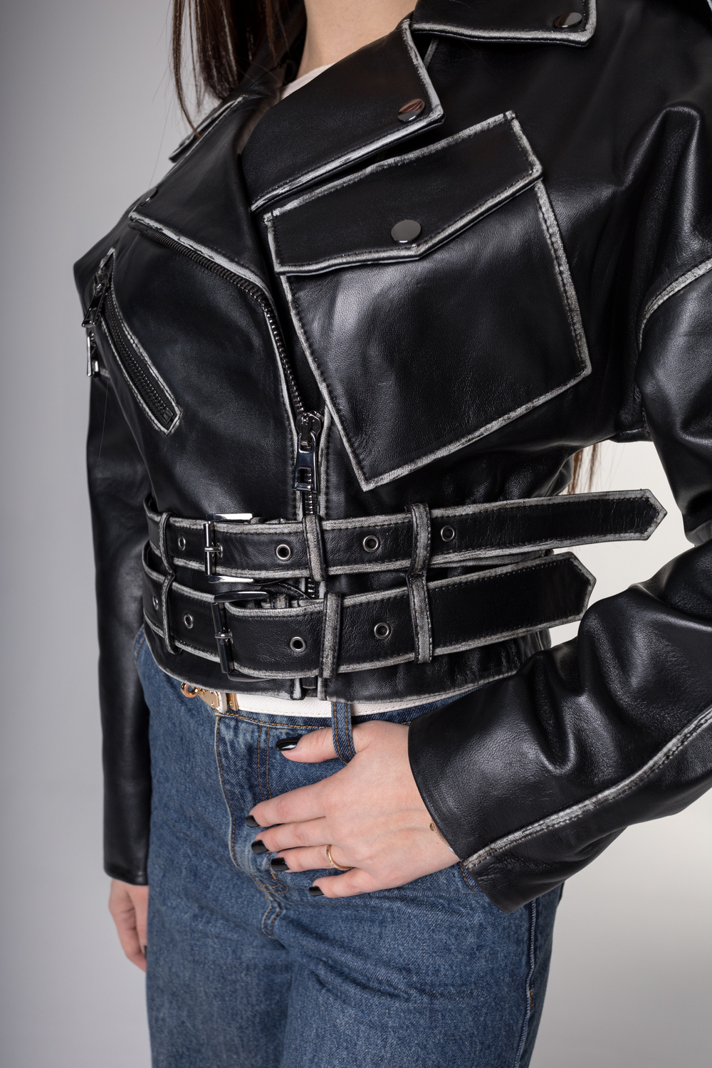 Косуха из натуральной кожи