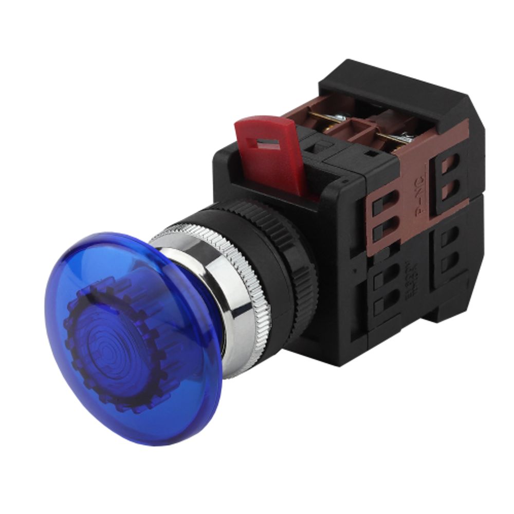 Кнопка ЭРА BBG30-AEA-K07E AEА-22 Грибок синий d22мм 1з+1р | Кнопки управления
