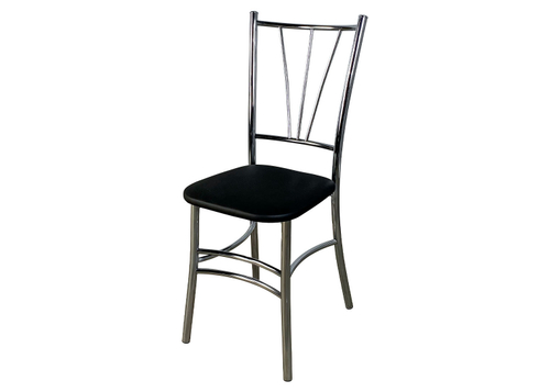 Стул Трилогия (Хром, каркас СТ) Сиденье (трапеция кож.зам 23 мс) Мир стульев