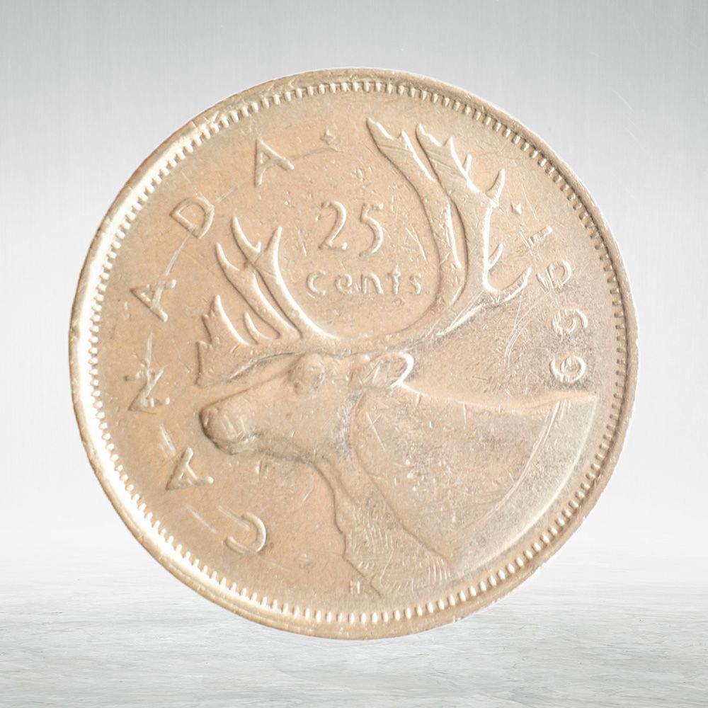 Canada, 25 Cents, 1969 – Elizabeth II (Second Portrait), VF