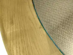 Стол обеденный Bradford Ø100, массив вяза, стекло