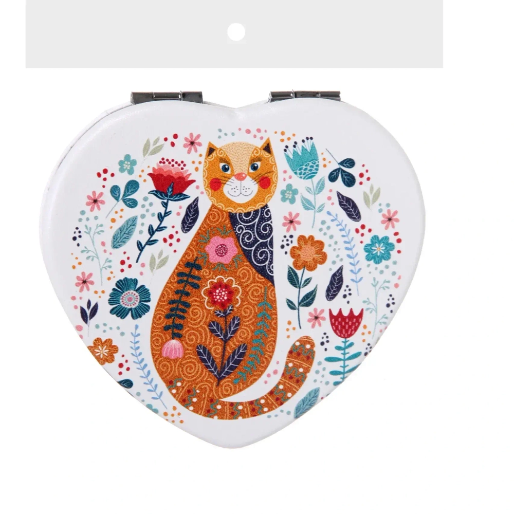 Зеркало косметическое двойное «ФРАТЕЛЛИ», котик, 7*7см (пакет с подвесом)