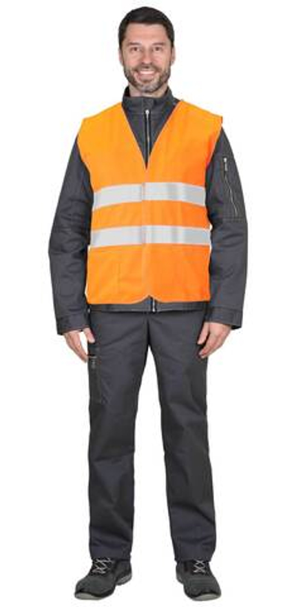 Жилет сигнальный класс 2, 2 СОП (трик.120 гр/м2, карманы) оранжевый