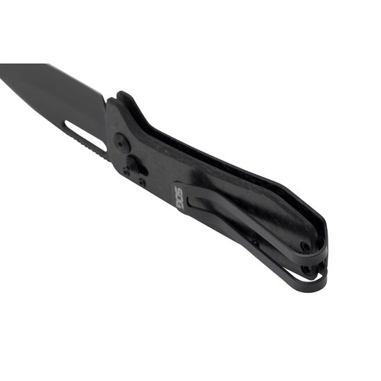 Нож SOG 12-63-05-57 ULTRA XR XHP BLACKOUT - Нож складной, рук-ть черн. карбон, клинок CPM-S35VN