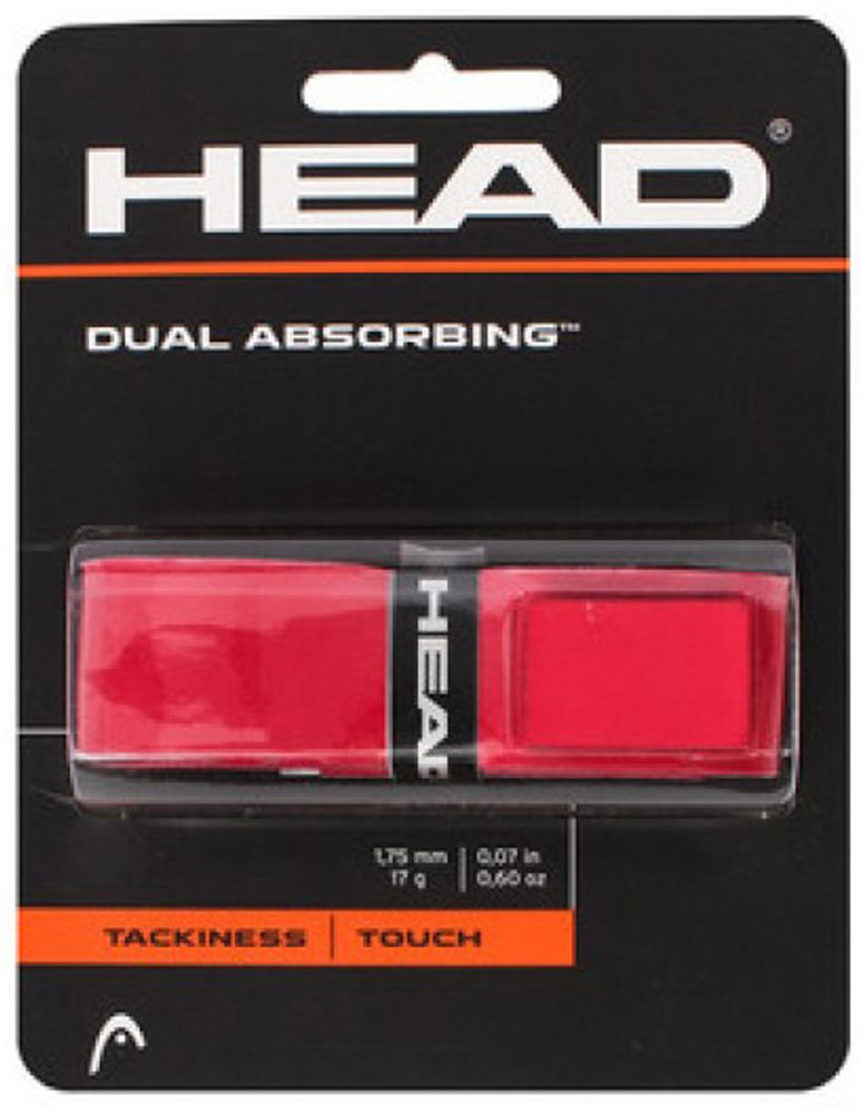 Теннисные намотки базовые Head Dual Absorbing 1P - красный