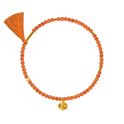 браслет из сердолика с тыквенной кистью