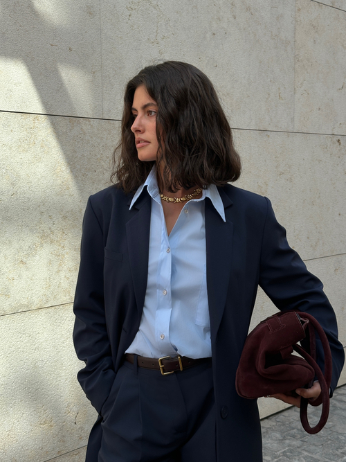 Жакет из вискозы макси синий