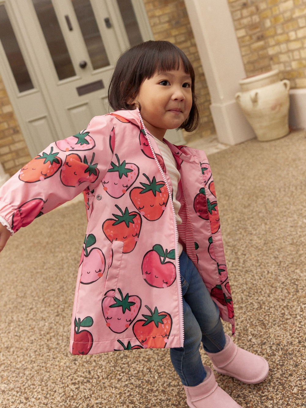 Дождевик с хлопковой подкладкой для девочки Next E25-119, Розовый