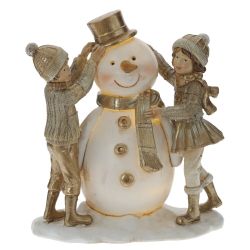 GAEM Фигурка декоративная "Снеговик и дети", L14 W8 H17,5 см