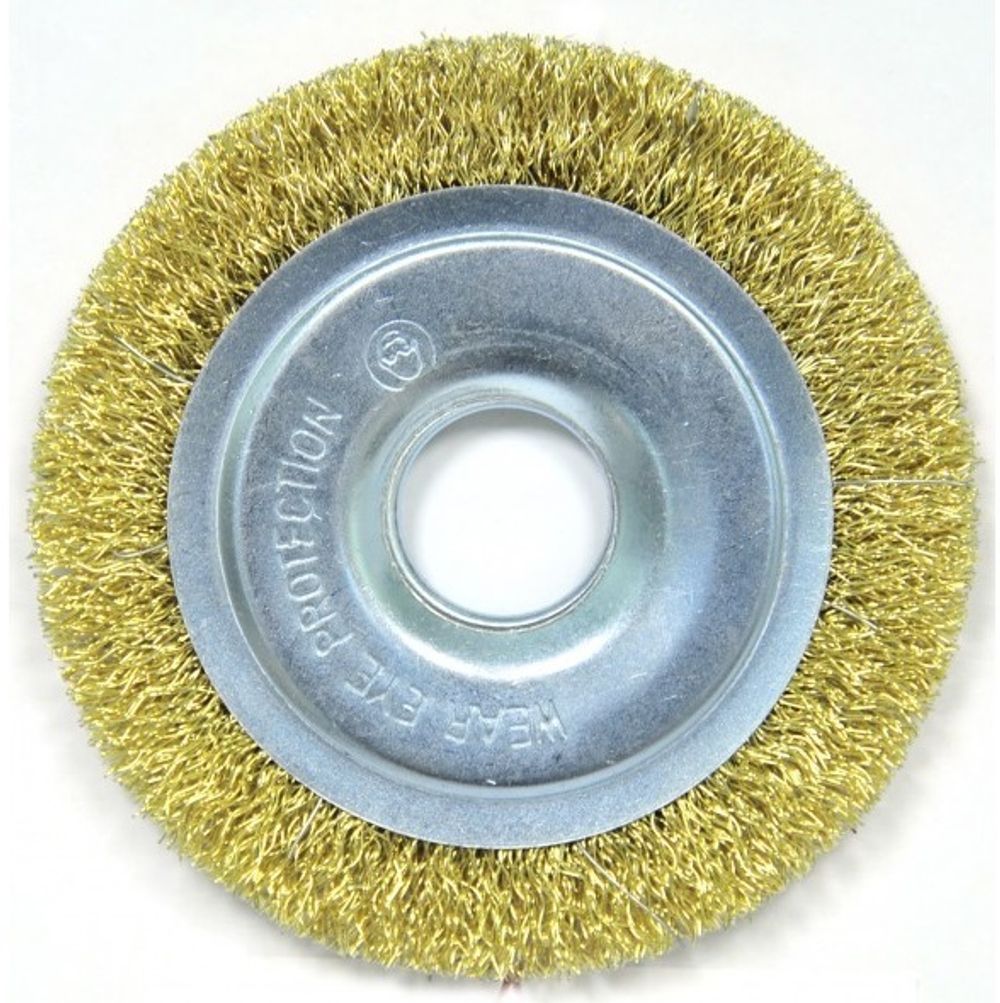 1820.074600 Щетка плоская Ø100 мм. ELITECH, для угло-шлифовальной машины; Латунированная витая проволока;