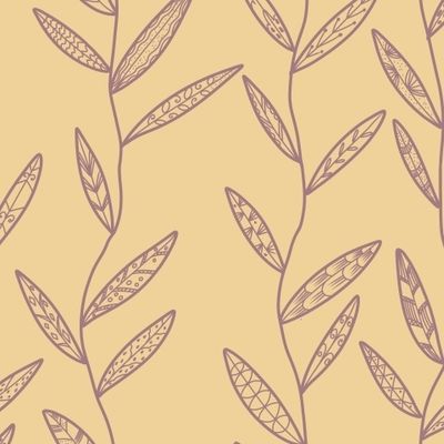 Листья с узорами контурный