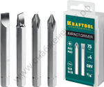KRAFTOOL 75 мм, 4 шт, Набор бит для ударной отвертки (25552)