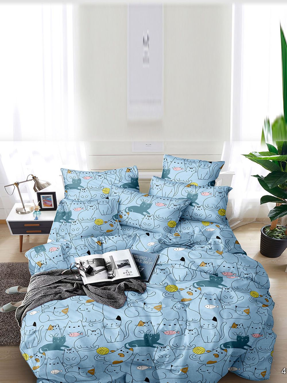 Пододеяльник Полисатин Simple House "Кэри" 2-спальный на молнии 175x215 см