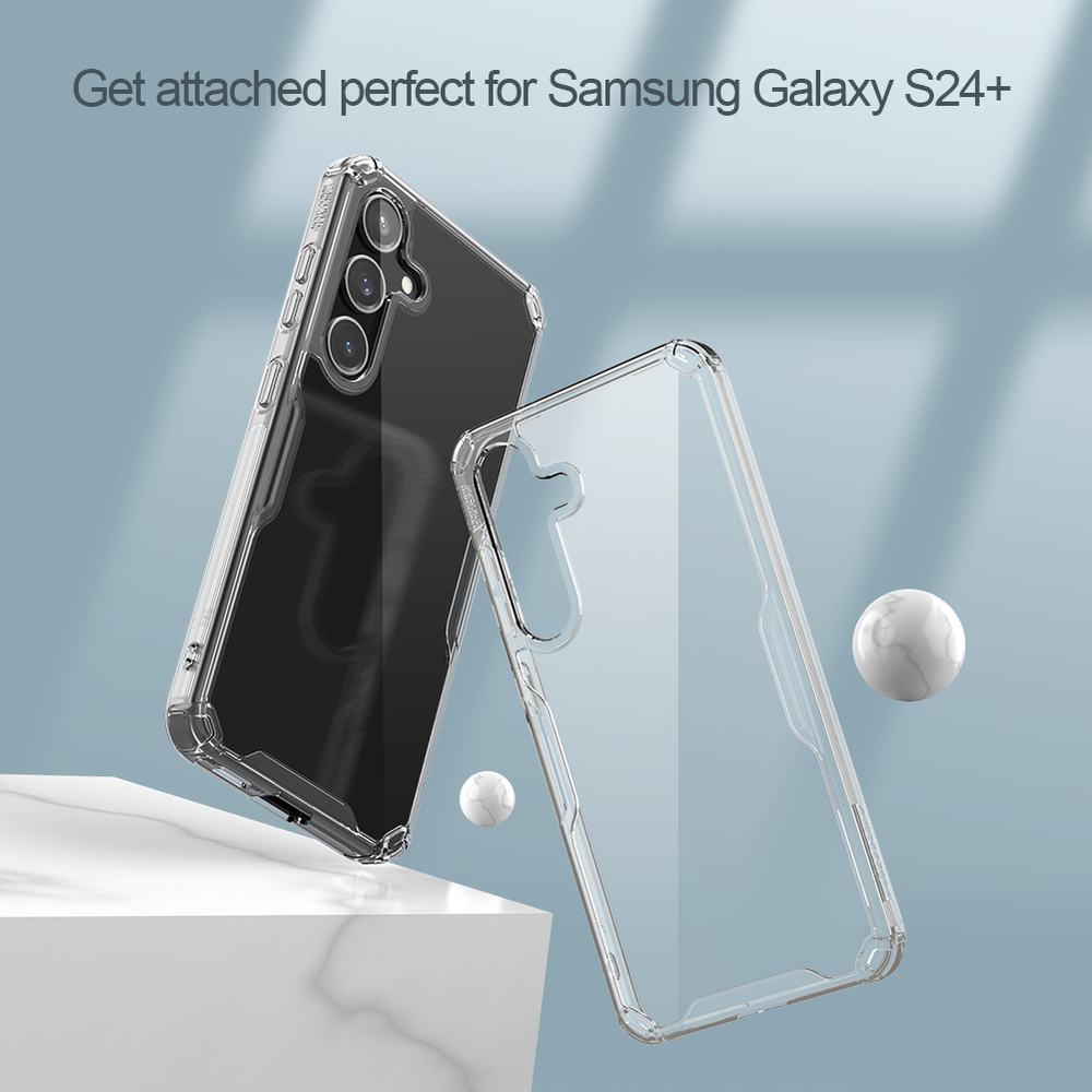 Усиленный прозрачный чехол от Nillkin для Samsung Galaxy S24+ Plus, серия Nature TPU Pro Case