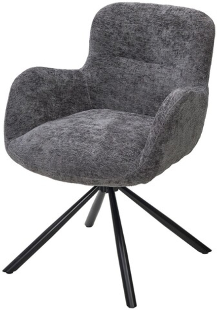 Стул KAROL 180 град. поворот. 3018-19 темно-серый, шенилл/ черный каркас, ®DISAUR