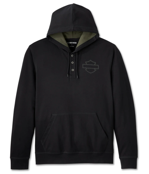 Худи Men´s Hooded Henley Cowboy Rider black Harley-Davidson