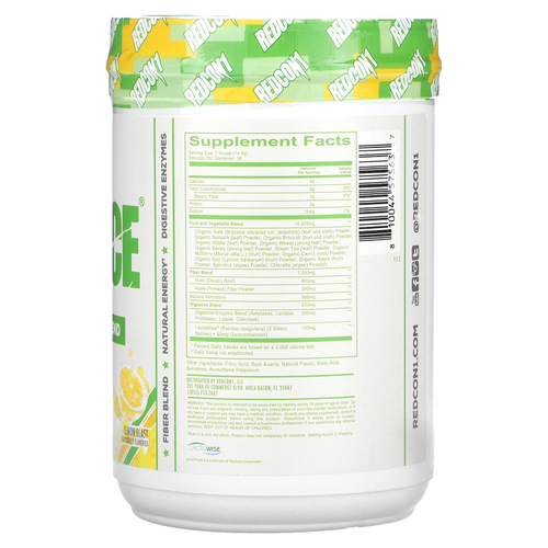 Redcon1, GI Juice, смесь суперзелени, со вкусом лимона, 432 г (15,24 унции)