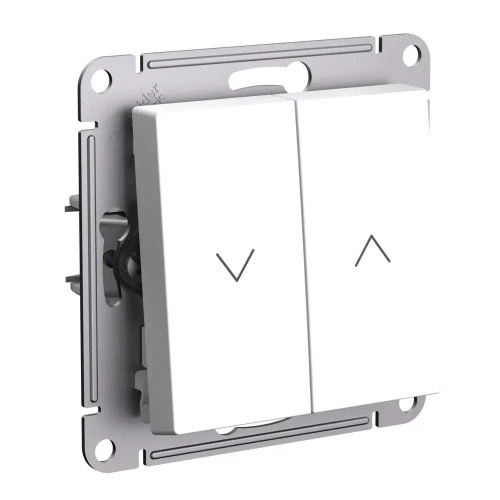 ATLASDESIGN 2-клавишный ВЫКЛЮЧАТЕЛЬ ДЛЯ ЖАЛЮЗИ, сх.4, 10А, механизм, БЕЛЫЙ