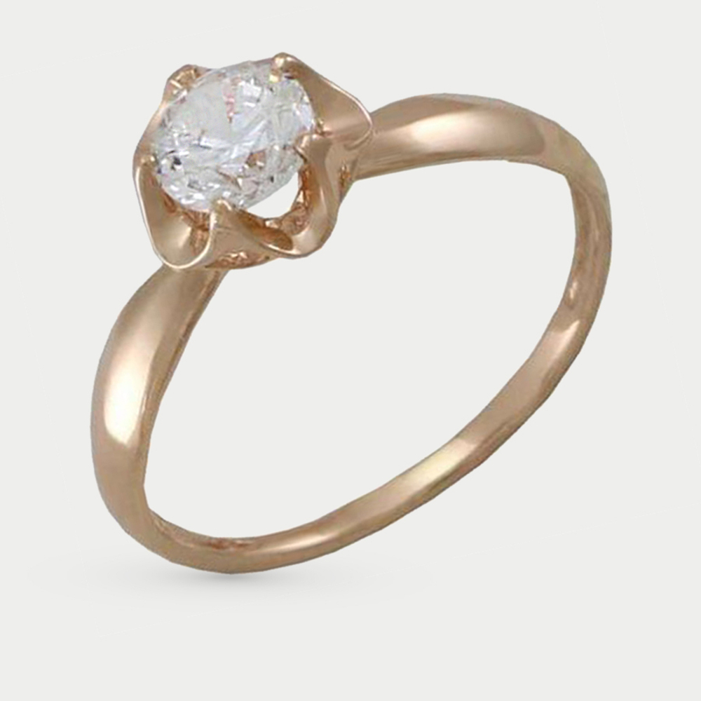 Кольцо женское из красного золота 585 пробы с фианитами (арт. К-2701)