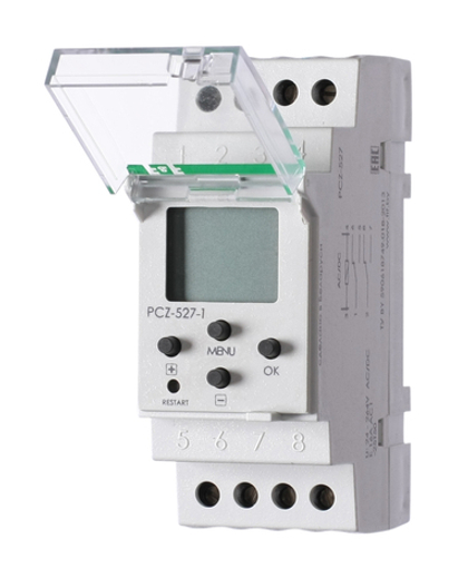 Реле времени астрономическое PCZ-527-1 суточн./недельн.; 2 канала (режим работы настраивается для кажд. канала) F&F EA02.002.017