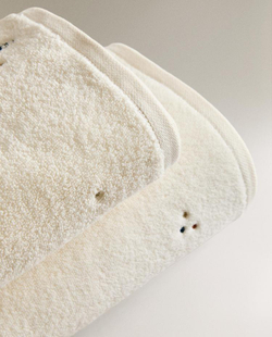 ZARA HOME ДЕТСКОЕ ПОЛОТЕНЦЕ С ВЫШИВКОЙ, СВЕТЛО-БЕЖЕВЫЙ