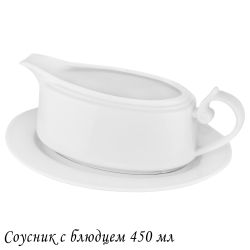 Lenardi 118-130 Соусник 450мл с блюдцем RESTO в под.уп.(х24)Фарфор