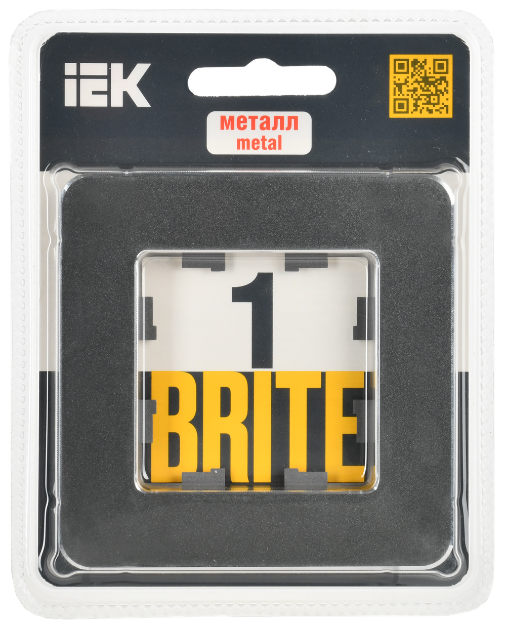 BRITE Рамка 1-местная РУ-1-1-Бр металл титан RE IEK