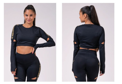 Женский топ Nebbia с рукавами Honey Bunny crop top 821 black