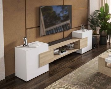 Тумба-ТВ ИНКАСТРО белый / сонома