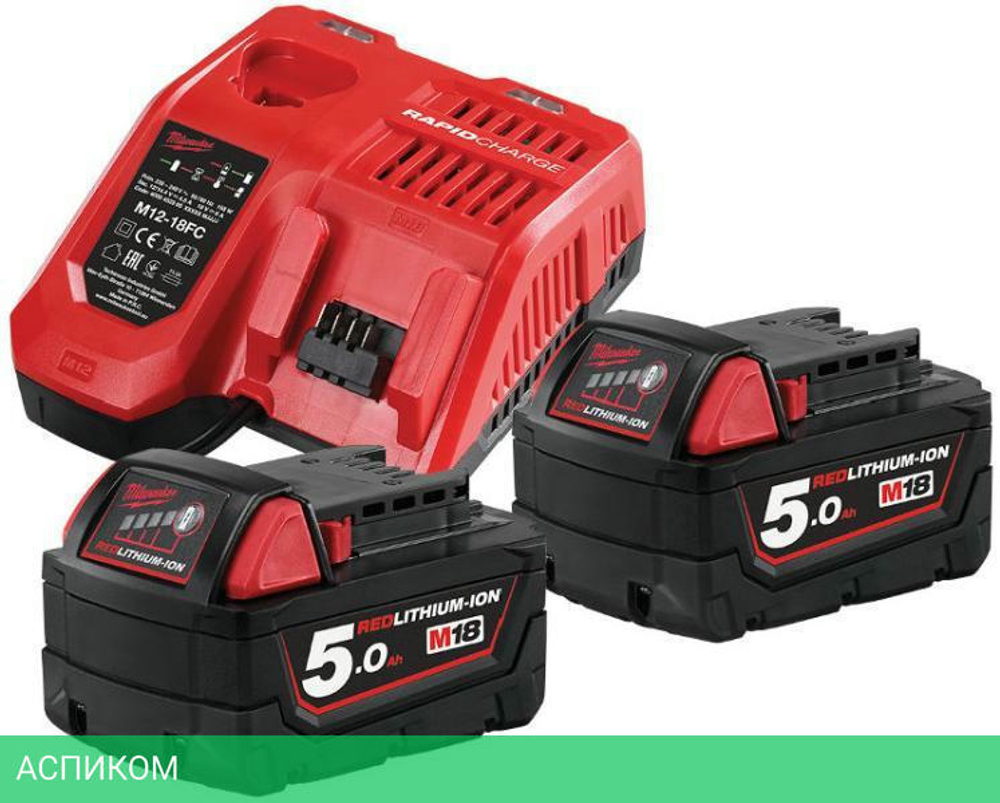 Аккумулятор с зарядным устройством для инструмента Milwaukee M18 NRG-502 (4933459217)