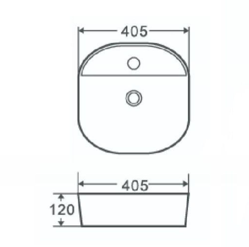 Раковина накладная овальная, с полочкой для смесителя 405x405x120 мм SPIN 40 CG.23598 мрамор черный