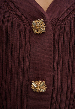 Костюм трикотажный с юбкой шоколадного цвета