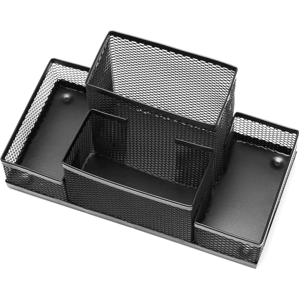 Органайзер BASY металлический на 4 отделения, 205х105х95 мм, черный