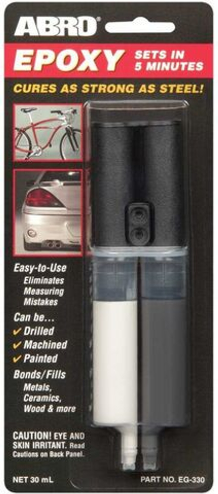 Клей эпоксидный высокопрочный в шприце EG-330 Abro 0.03л
