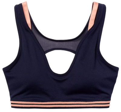 ТОП теннисный Lacoste Contrast Accents And Cut-Outs Sports Bra - navy blue/pink/navy blue